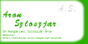 aron szloszjar business card