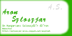 aron szloszjar business card